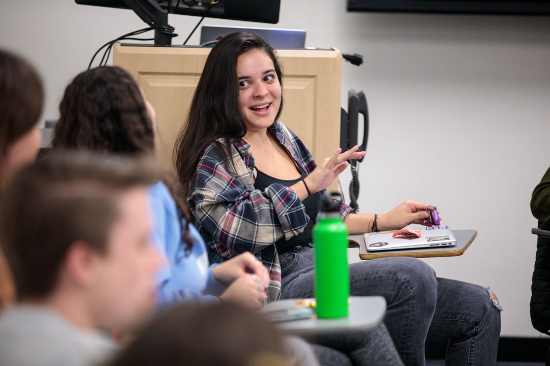 Professor Erica Wall teaches a class