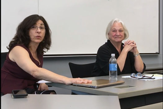 Guest speakers Amy Cohen and Susan Stroud presenting to HSSJ 3152 about the history of National Service.